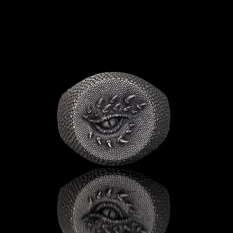 Fierce Dragon Eye Sterling Silver Ring sold by GTHIC