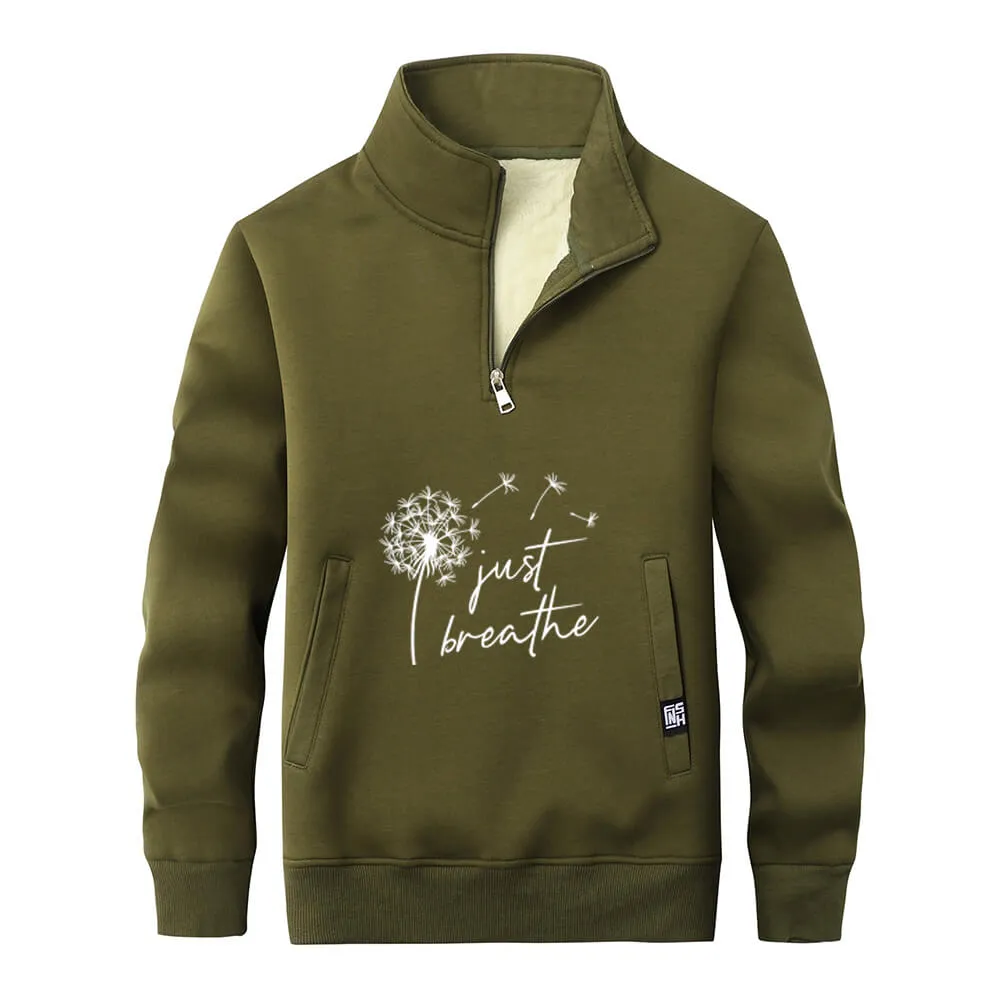 Multicolor Just Breathe Dandelion Fleece Stand Collar Zip Sweatshirt sold by GTHIC product image thumbnail 4