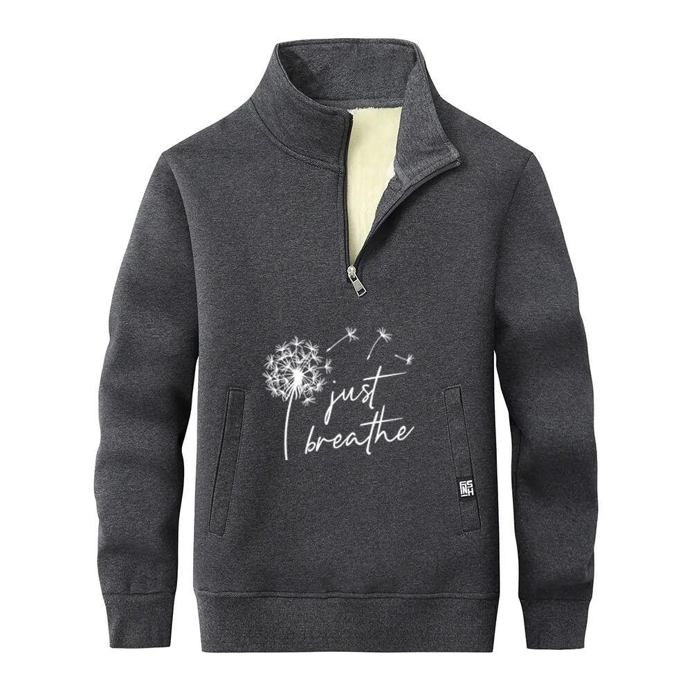 Multicolor Just Breathe Dandelion Fleece Stand Collar Zip Sweatshirt sold by GTHIC product image thumbnail 2