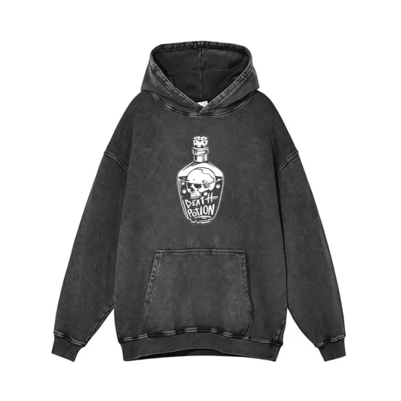 Death Potion Skull Vintage Washed Hoodie sold by GTHIC