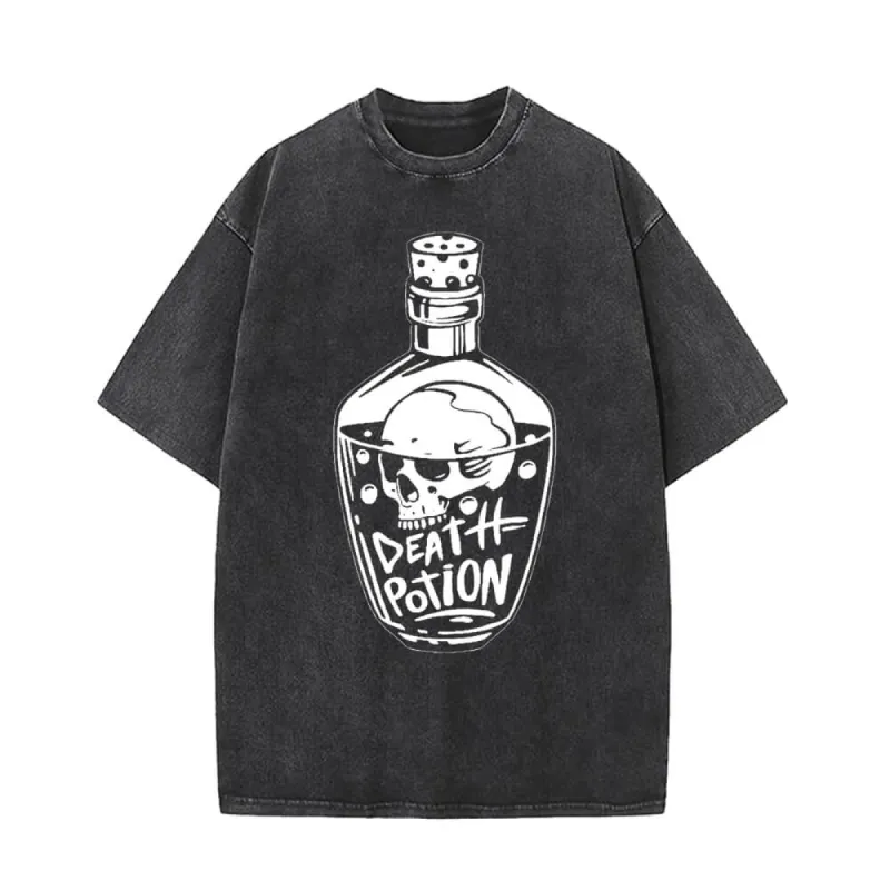 Death Potion Skull Vintage Washed T-shirt sold by GTHIC