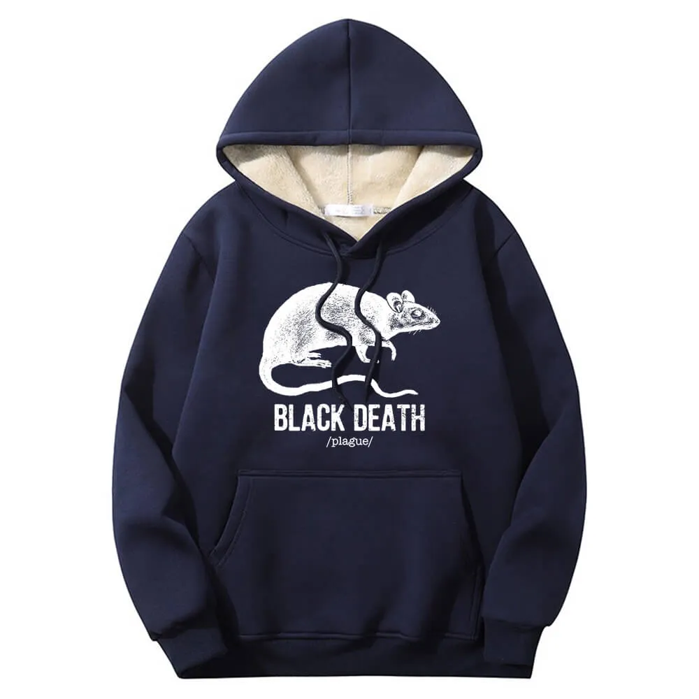 Multicolor Black Death Rat Plague Crew Collar Fleece Sherpa Hoodie sold by GTHIC product image thumbnail 4