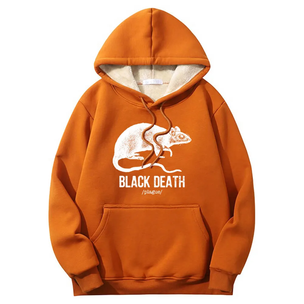 Multicolor Black Death Rat Plague Crew Collar Fleece Sherpa Hoodie sold by GTHIC product image thumbnail 5