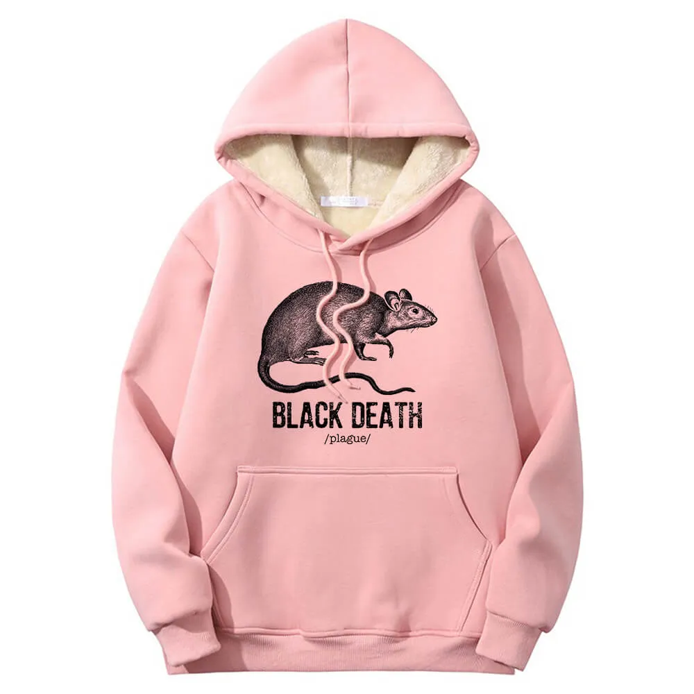 Multicolor Black Death Rat Plague Crew Collar Fleece Sherpa Hoodie sold by GTHIC product image thumbnail 3