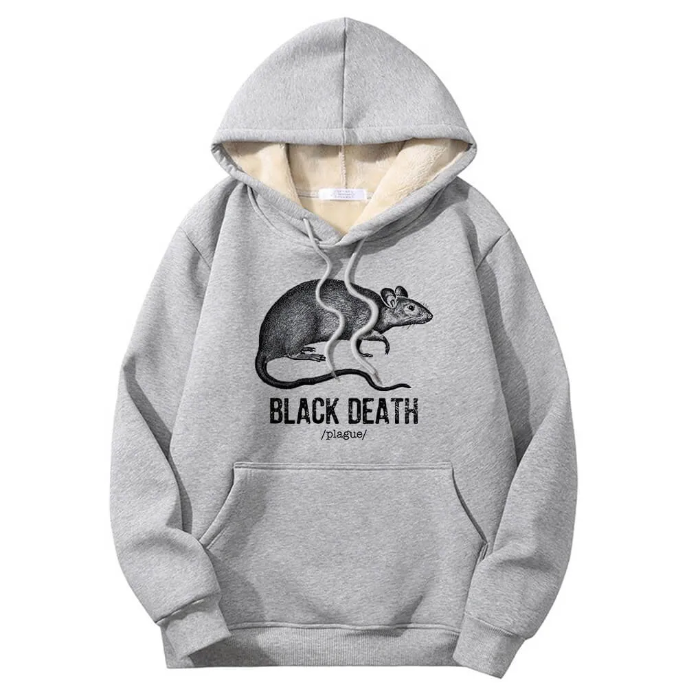 Multicolor Black Death Rat Plague Crew Collar Fleece Sherpa Hoodie sold by GTHIC product image thumbnail 2