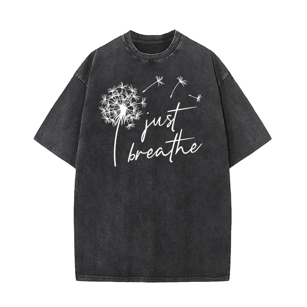 Dandelion Just Breathe Vintage Washed T-shirt sold by GTHIC