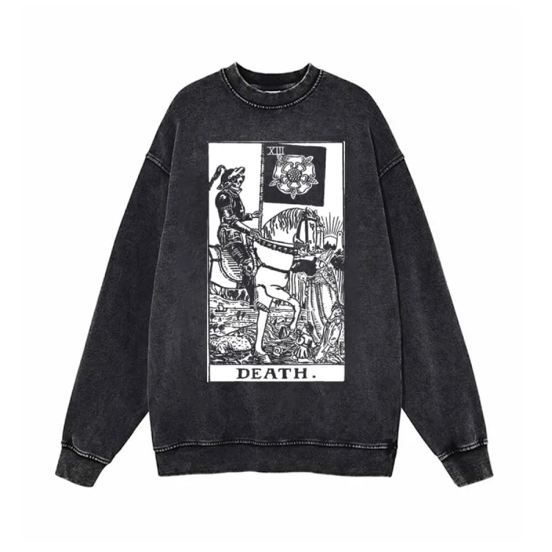 The Tarot Card Death Knight Vintage Vintage Washed Sweatshirt sold by GTHIC