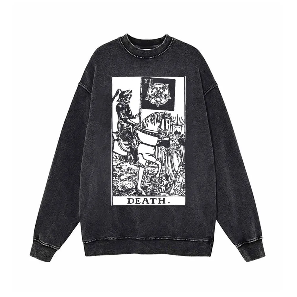 The Tarot Card Death Knight Vintage Vintage Washed Sweatshirt sold by GTHIC