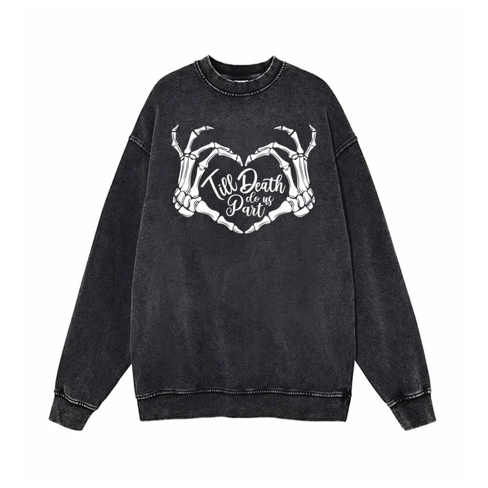 Till Death To Part Us Bone Heart Vintage Vintage Washed Sweatshirt sold by GTHIC