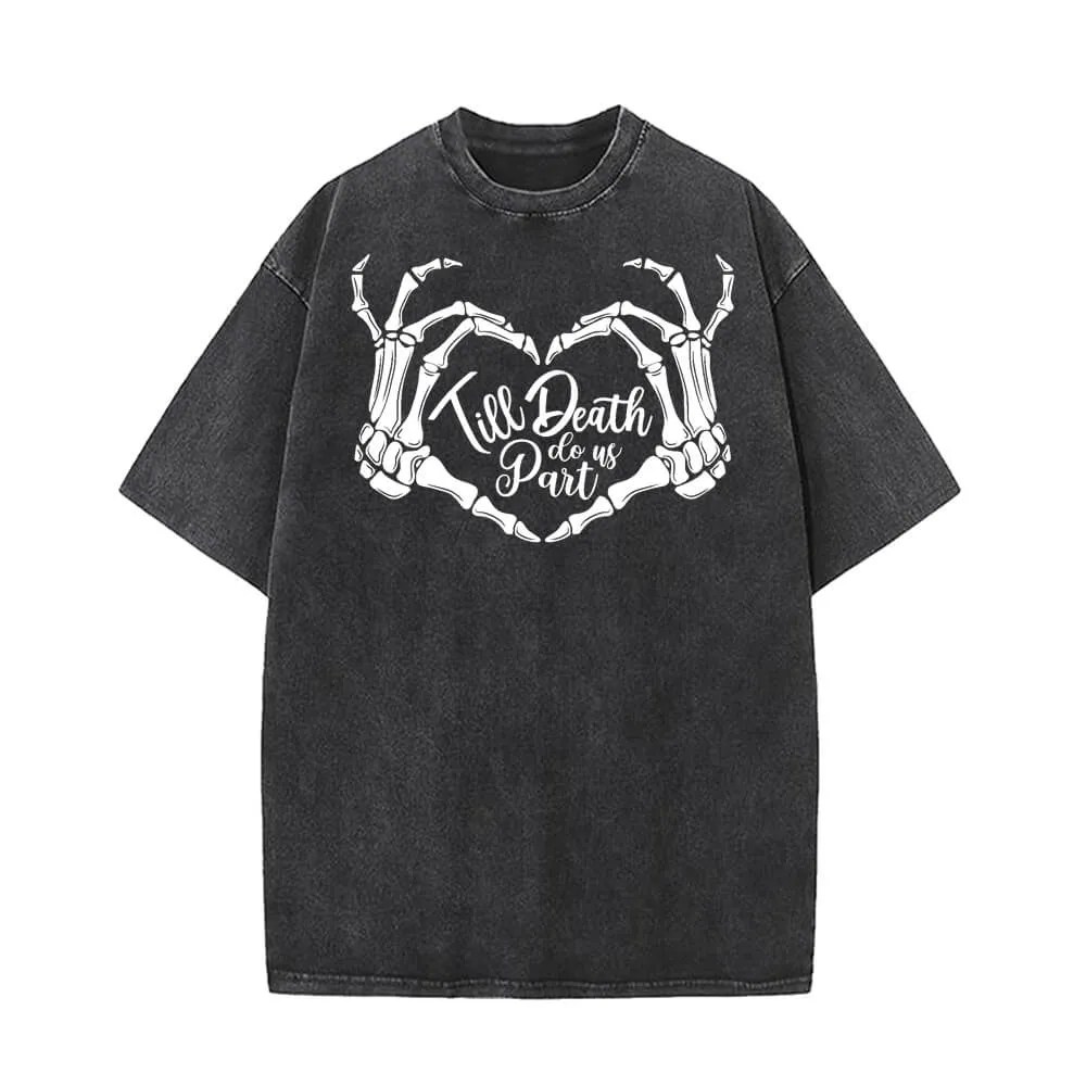 Till Death To Part Us Bone Heart Vintage Washed T-shirt sold by GTHIC