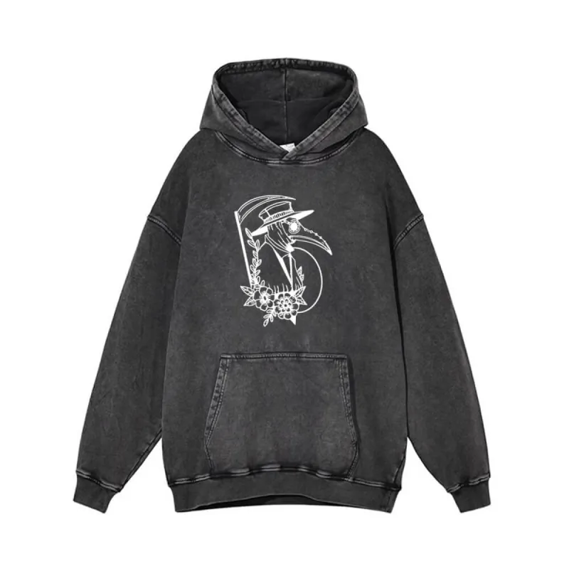 Death Sickle Plague Doctor Vintage Vintage Washed Hoodie sold by GTHIC