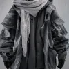 Wasteland Style Frayed Hem Fake Two-Piece Hooded Jacket sold by GTHIC