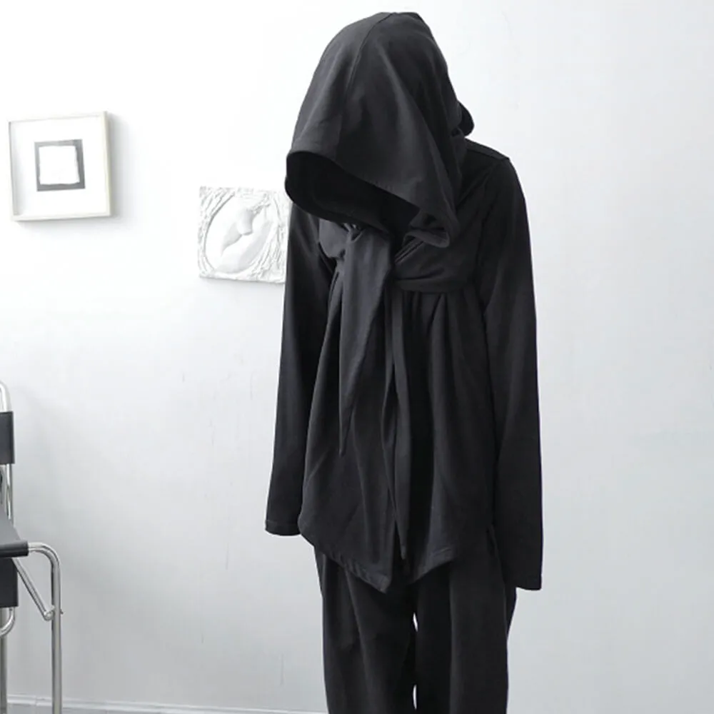 Gothic Dark Street Style Solid Color Hooded Coat sold by GTHIC