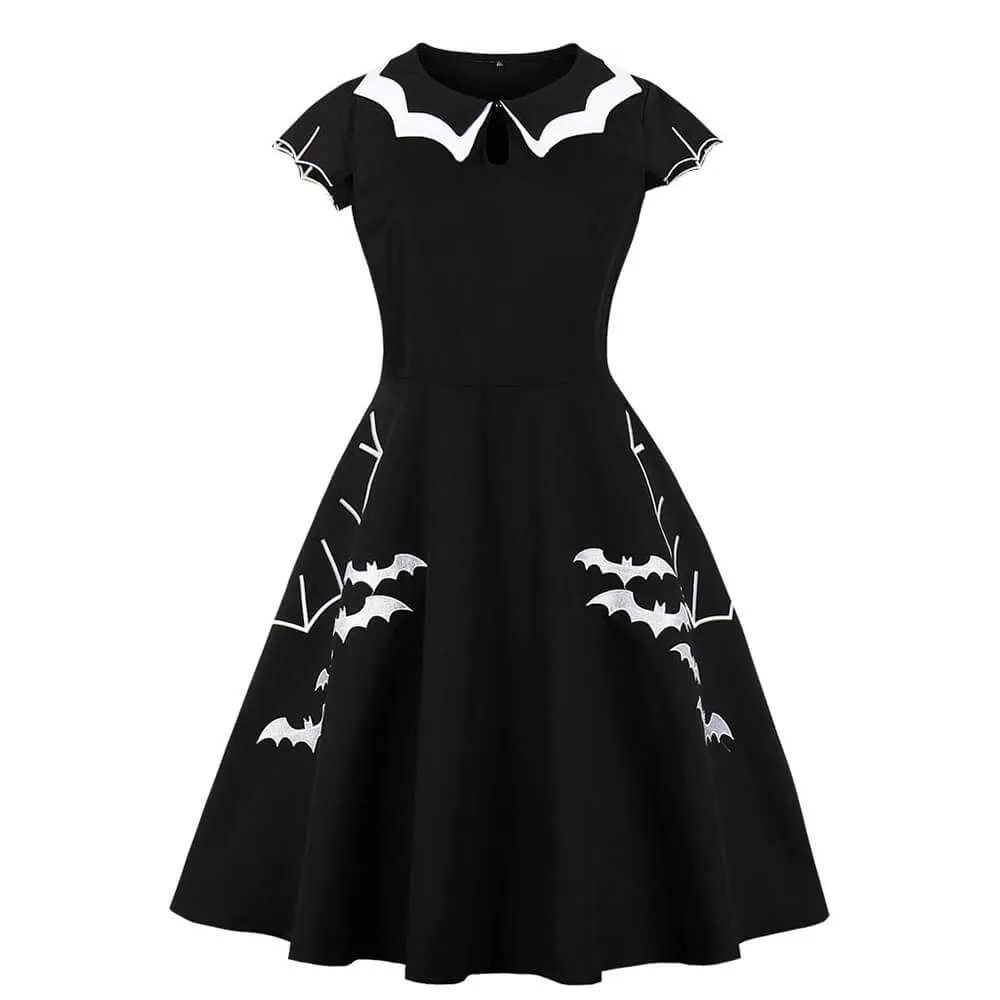 Gothic Halloween Bat Print Dress sold by GTHIC product image thumbnail 2
