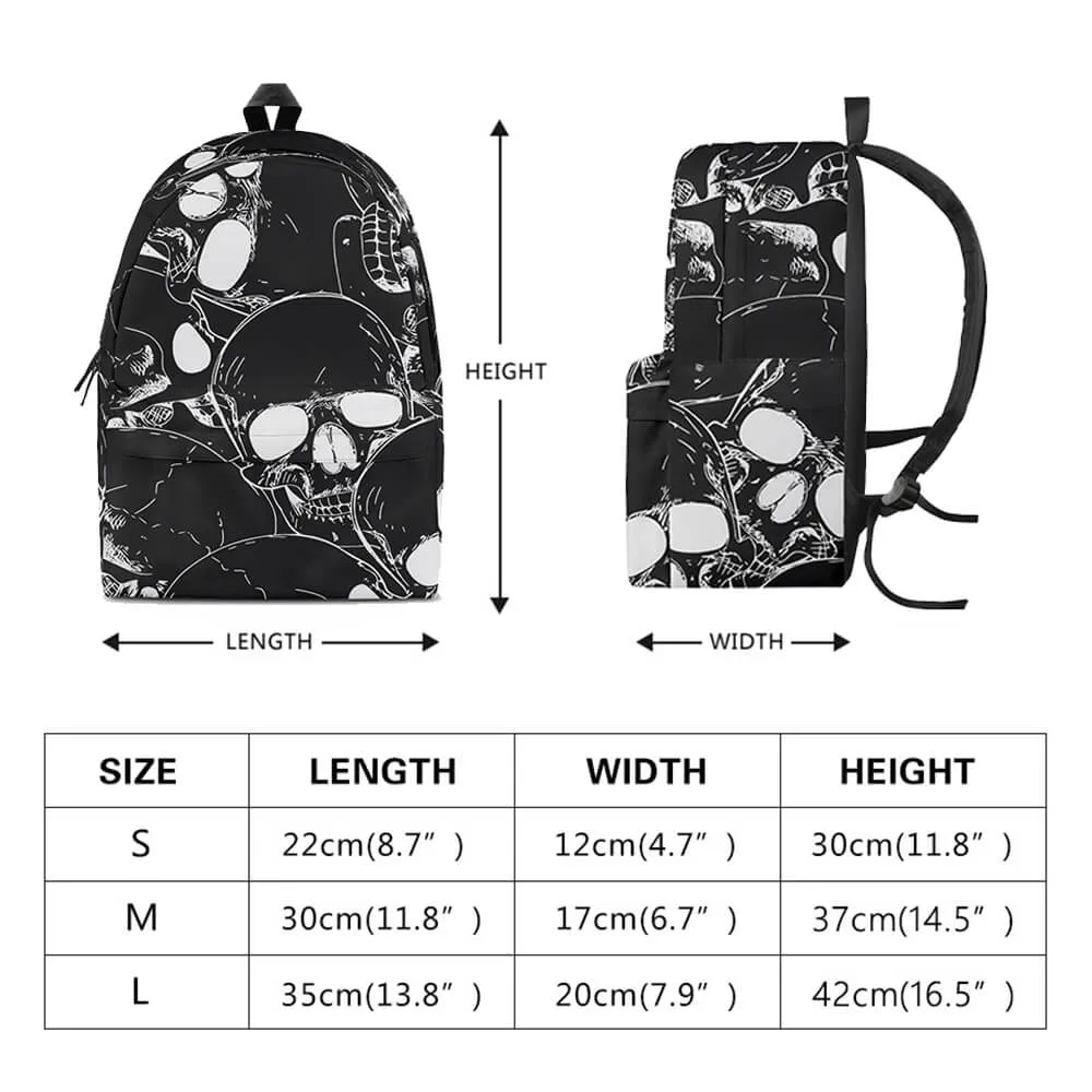 Gothic Skull Printed Casual Sports Backpack sold by GTHIC product image thumbnail 4