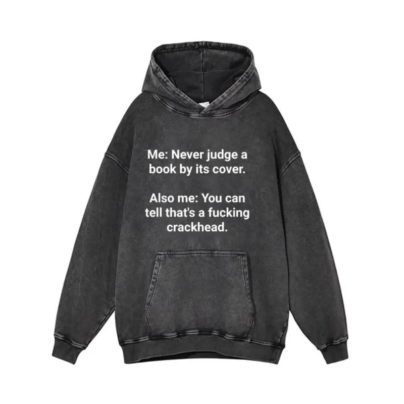 Me Never Judge A Book Vintage Washed Hoodie sold by GTHIC