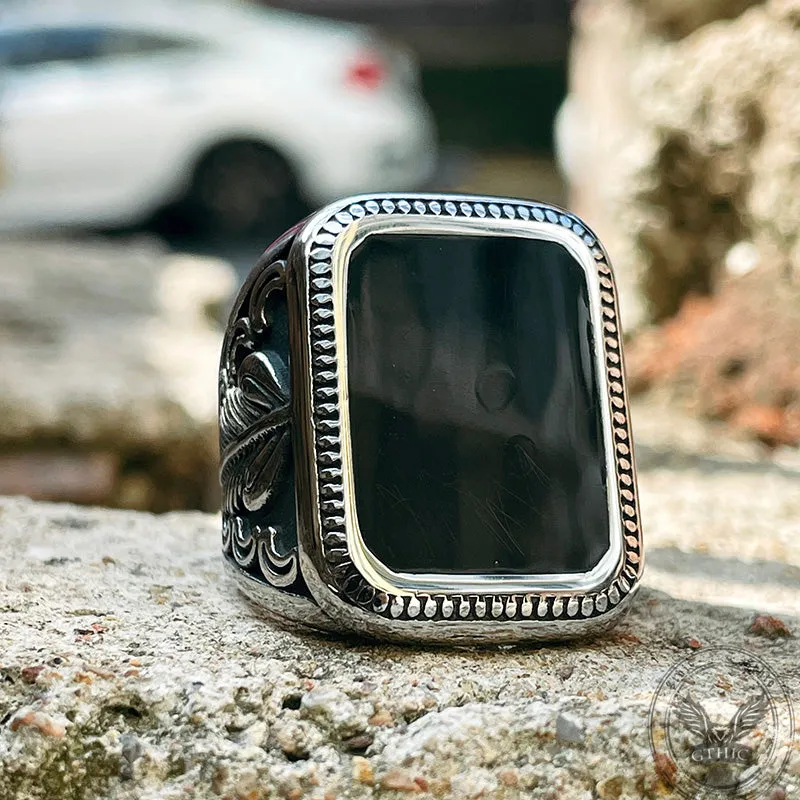 Vintage Feather Moon Pattern Stainless Steel Ring sold by GTHIC product image thumbnail 4