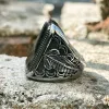 Vintage Feather Moon Pattern Stainless Steel Ring sold by GTHIC