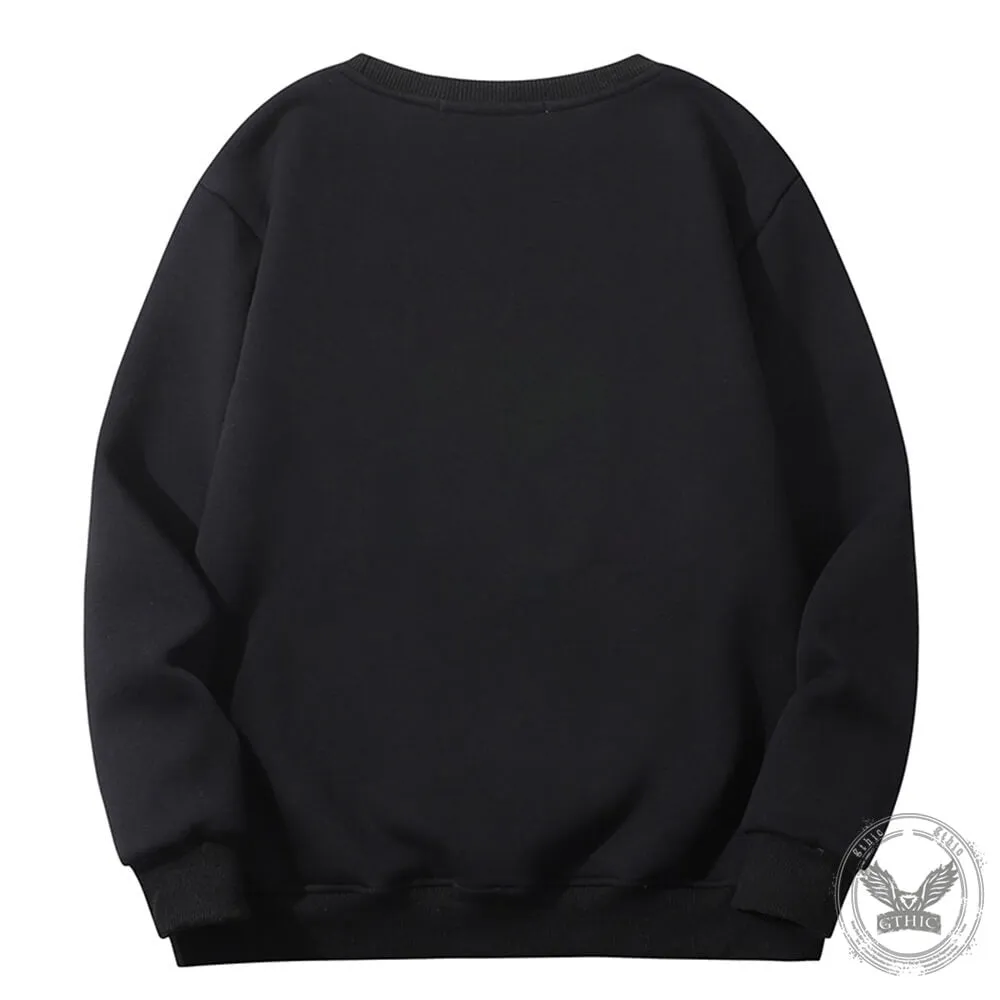 Flower Half Skull Head Crew Collar Fleece Sherpa Sweatshirt sold by GTHIC product image thumbnail 5