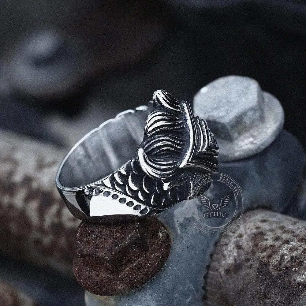 Eye Feather Stainless Steel Ring sold by GTHIC product image thumbnail 4