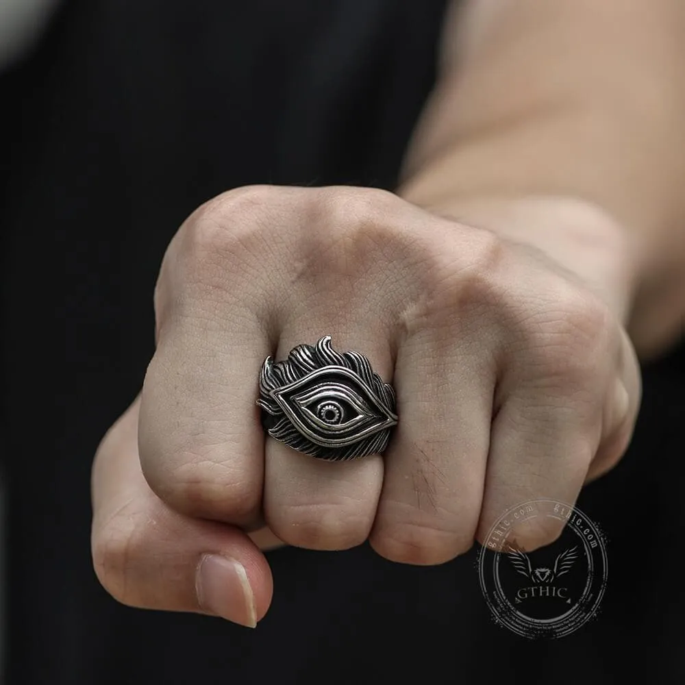 Eye Feather Stainless Steel Ring sold by GTHIC product image thumbnail 2