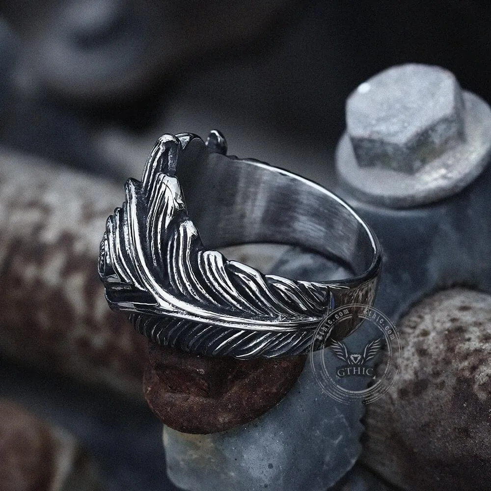 Eye Feather Stainless Steel Ring sold by GTHIC product image thumbnail 5