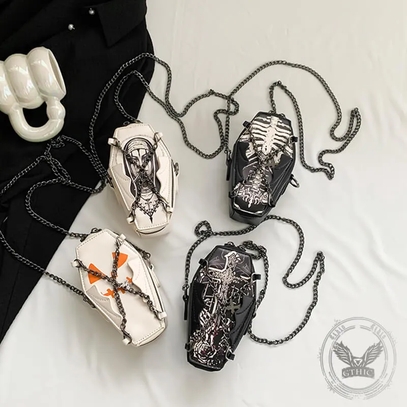 Halloween Cross Skull Coffin Design Crossbody Bag sold by GTHIC