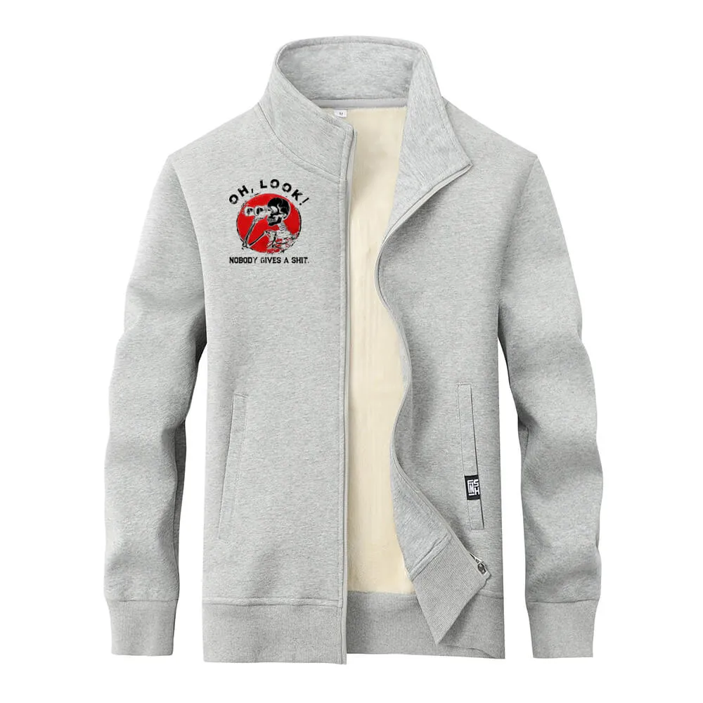 Multicolor Oh Look Skeleton Fleece Stand Collar Zip Cardigan sold by GTHIC product image thumbnail 2