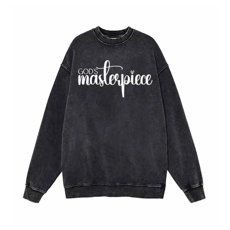 God's Masterpiece Letters Vintage Washed Sweatshirt sold by GTHIC