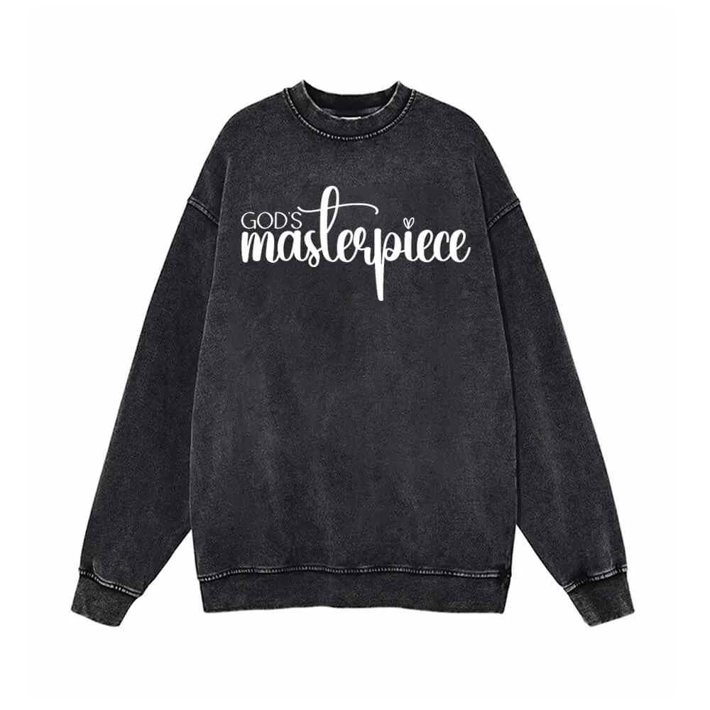 God's Masterpiece Letters Vintage Washed Sweatshirt sold by GTHIC