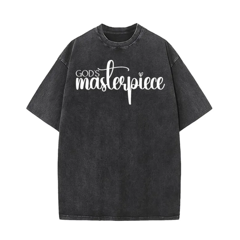 God's Masterpiece Letters Vintage Washed T-shirt sold by GTHIC