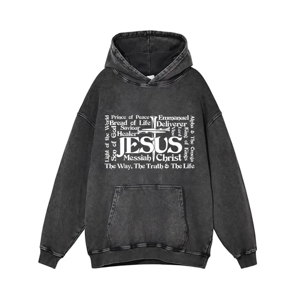 Jesus Cross Christian Vintage Washed Hoodie sold by GTHIC