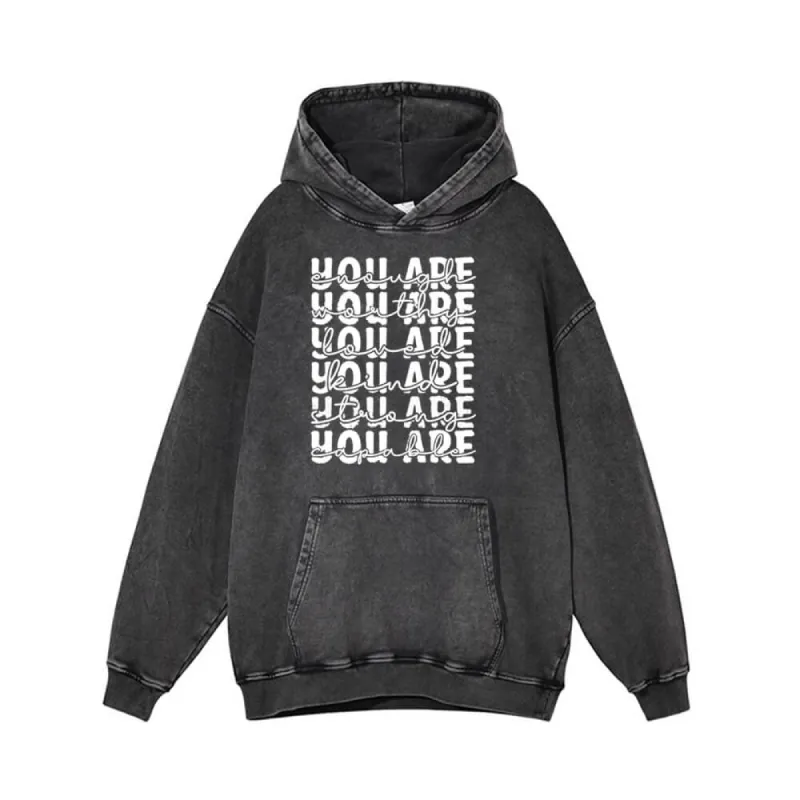 You Are Worthy And Loved Vintage Washed Hoodie sold by GTHIC