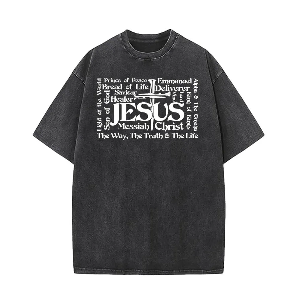 Jesus Cross Christian Vintage Washed T-shirt sold by GTHIC