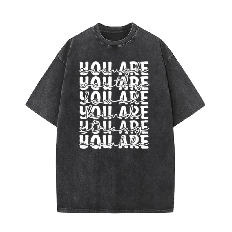 You Are Worthy And Loved Vintage Washed T-shirt sold by GTHIC