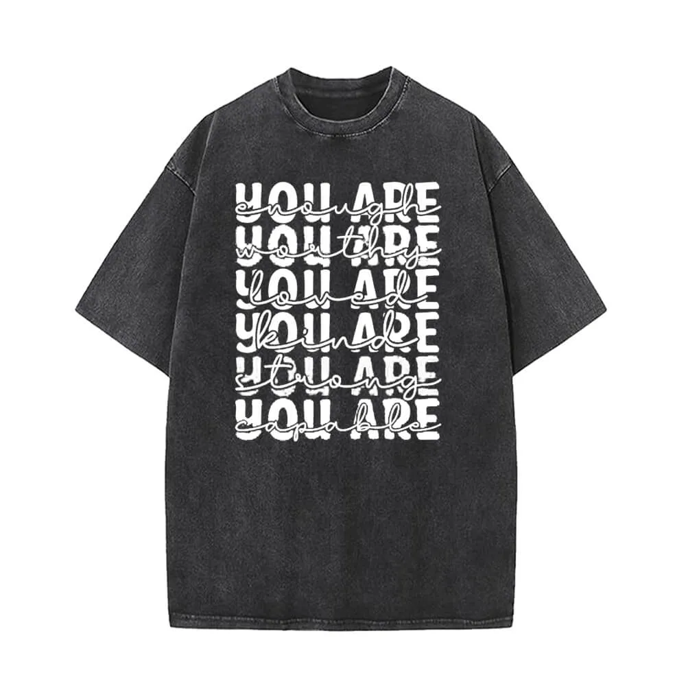 You Are Worthy And Loved Vintage Washed T-shirt sold by GTHIC
