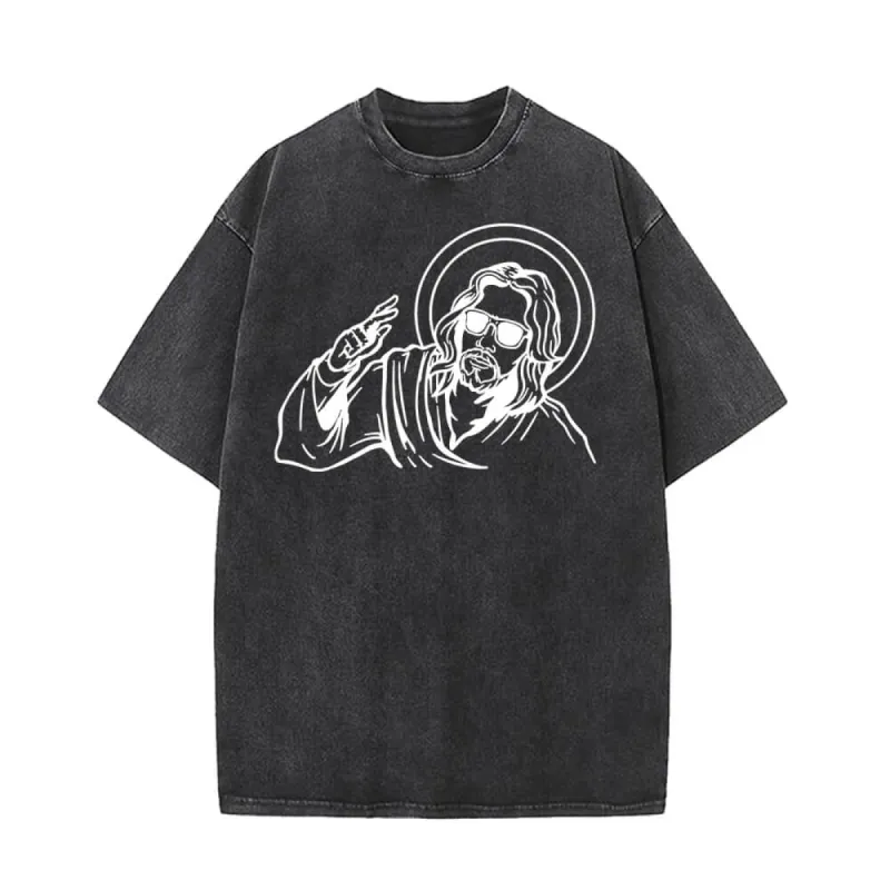 Jesus Wearing Sunglasses Vintage Washed T-shirt sold by GTHIC