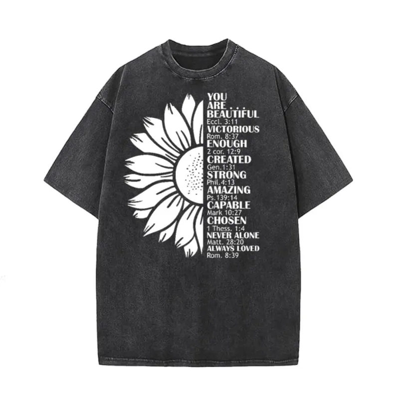 Half Flower You Are Beautiful Vintage Washed T-shirt sold by GTHIC