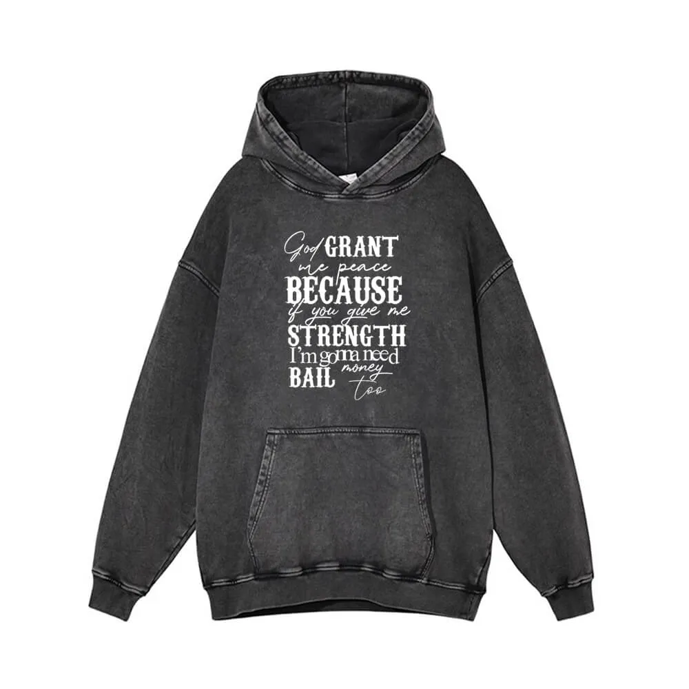 God Grant Me Peace Vintage Washed Hoodie sold by GTHIC