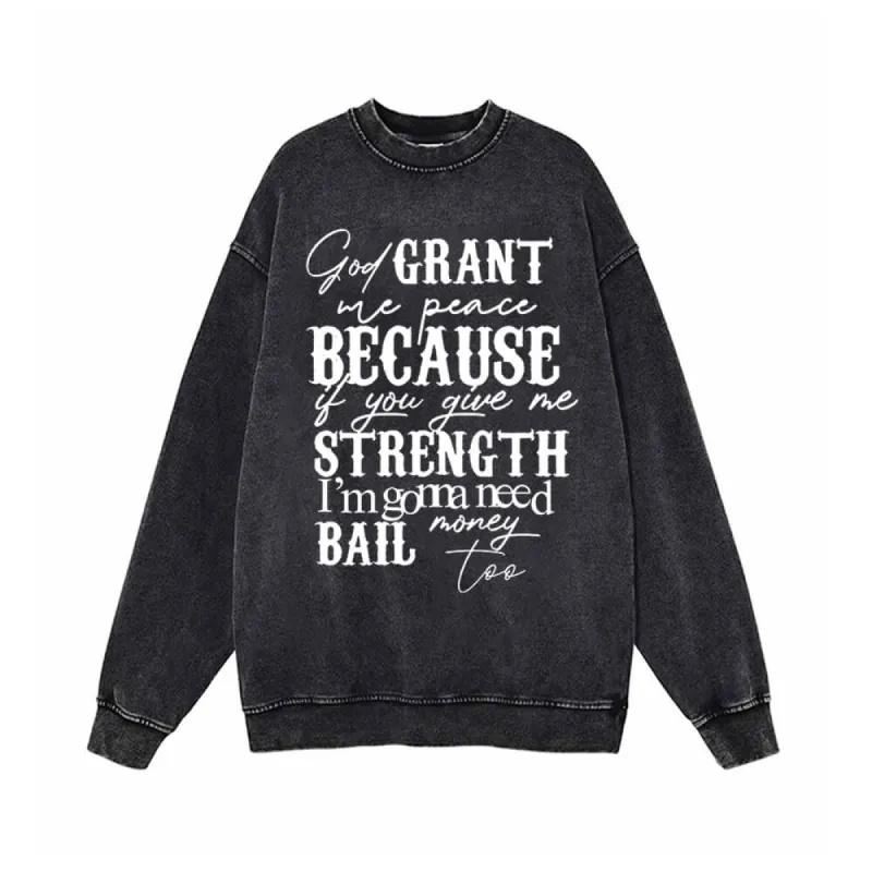 God Grant Me Peace Vintage Washed Sweatshirt sold by GTHIC