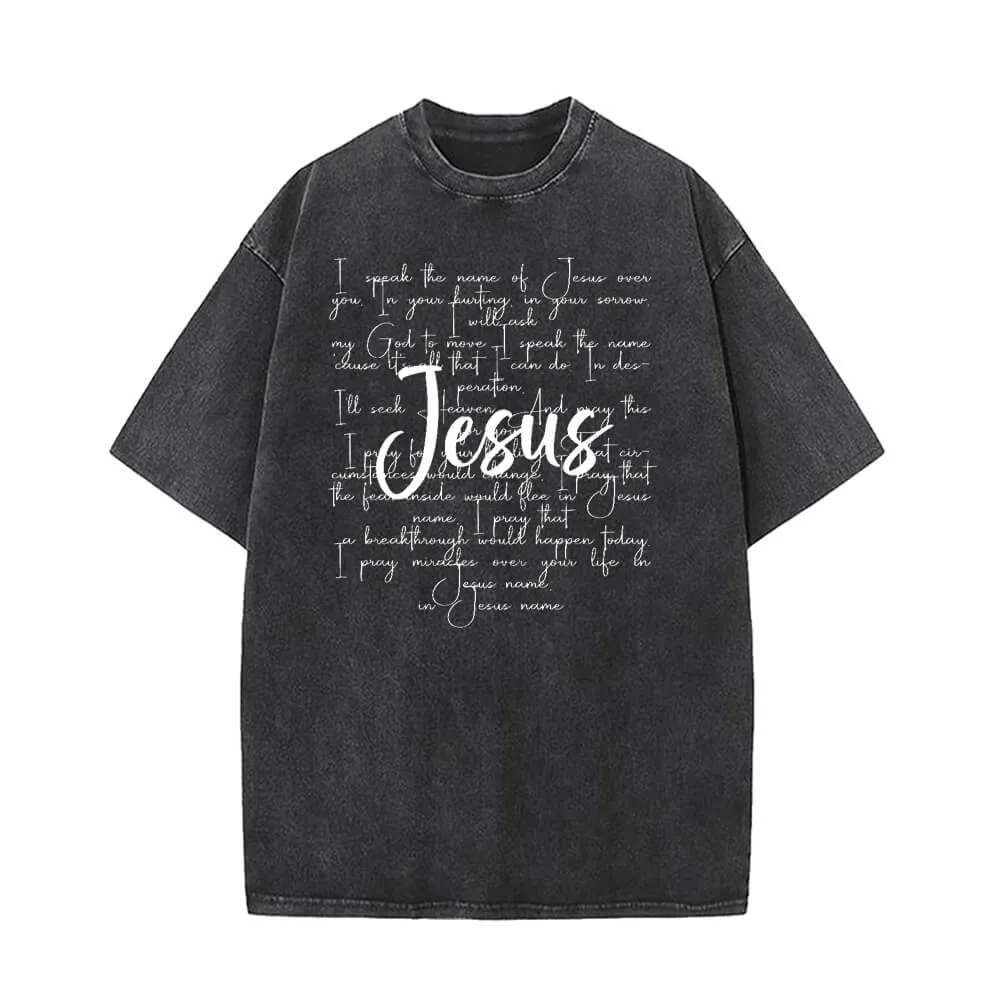 I Speak The Name Of Jesus Vintage Washed T-shirt sold by GTHIC