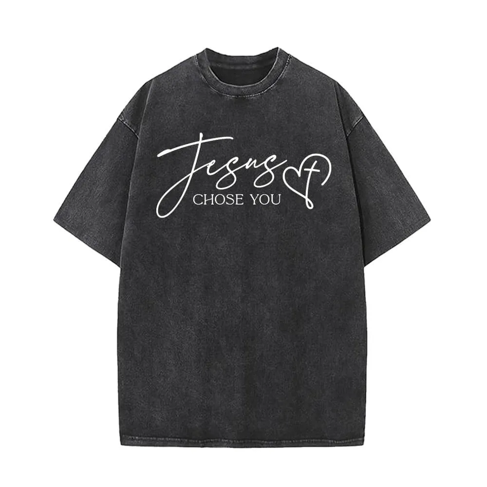 Jesus Chose You Christian Vintage Washed T-shirt sold by GTHIC