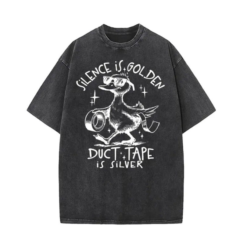 Silence Is Golden Vintage Washed T-shirt sold by GTHIC