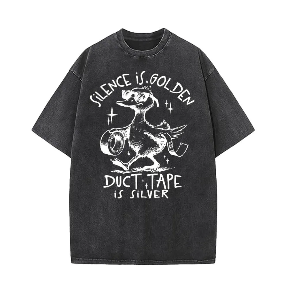 Silence Is Golden Vintage Washed T-shirt sold by GTHIC
