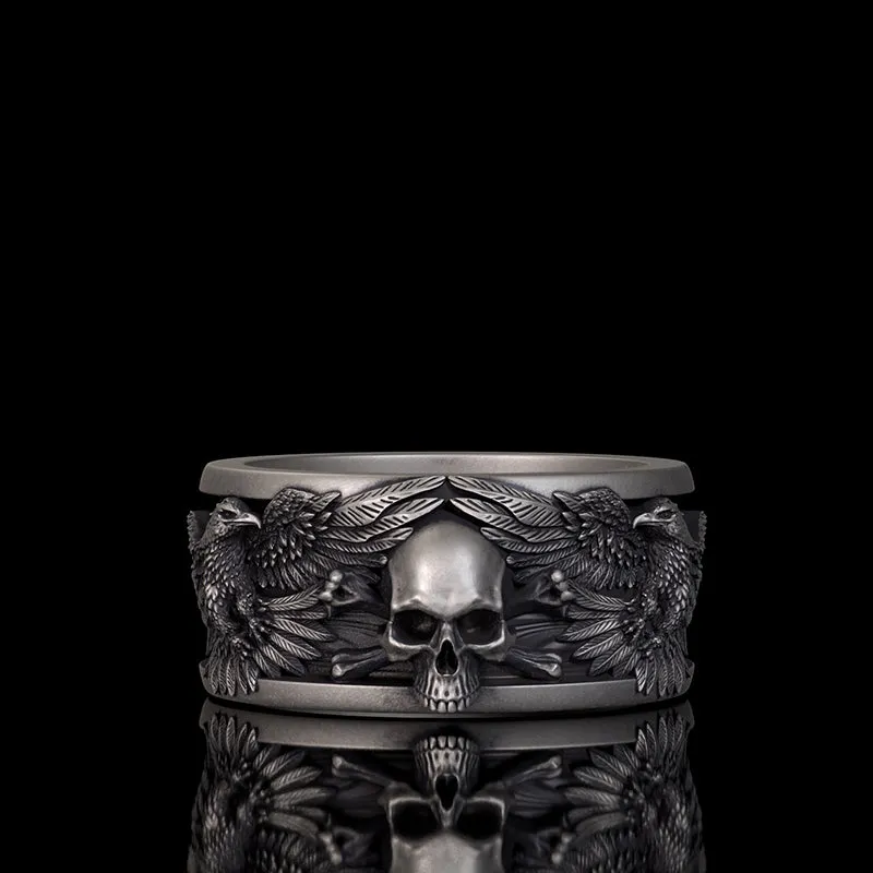 Skull Double Eagle Sterling Silver Ring sold by GTHIC
