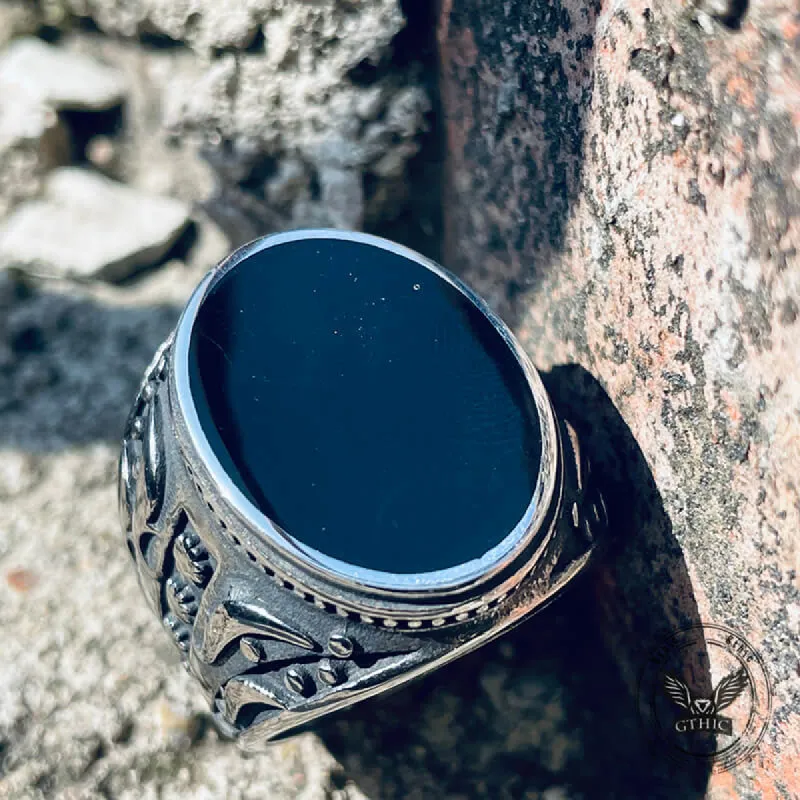 Flower Vine Polka Dot Stainless Steel Ring sold by GTHIC