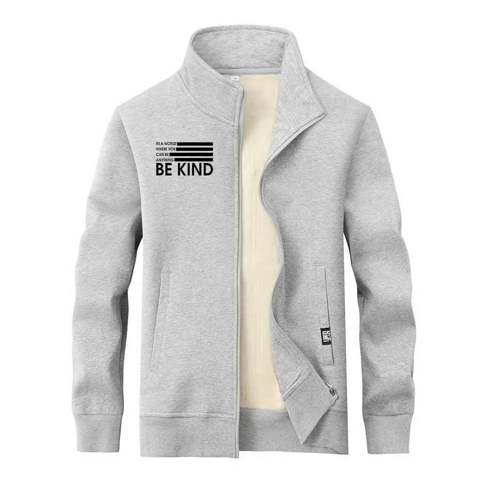 Be Kind American Flag Fleece Stand Collar Zip Cardigan sold by GTHIC product image thumbnail 4