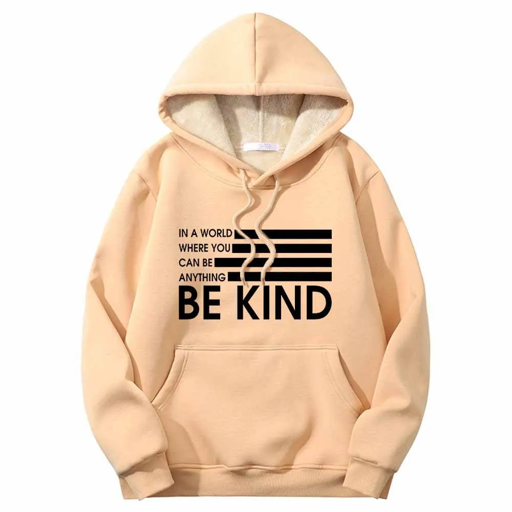 Be Kind American Flag Warm Fleece Sherpa Lined Hoodie sold by GTHIC product image thumbnail 4