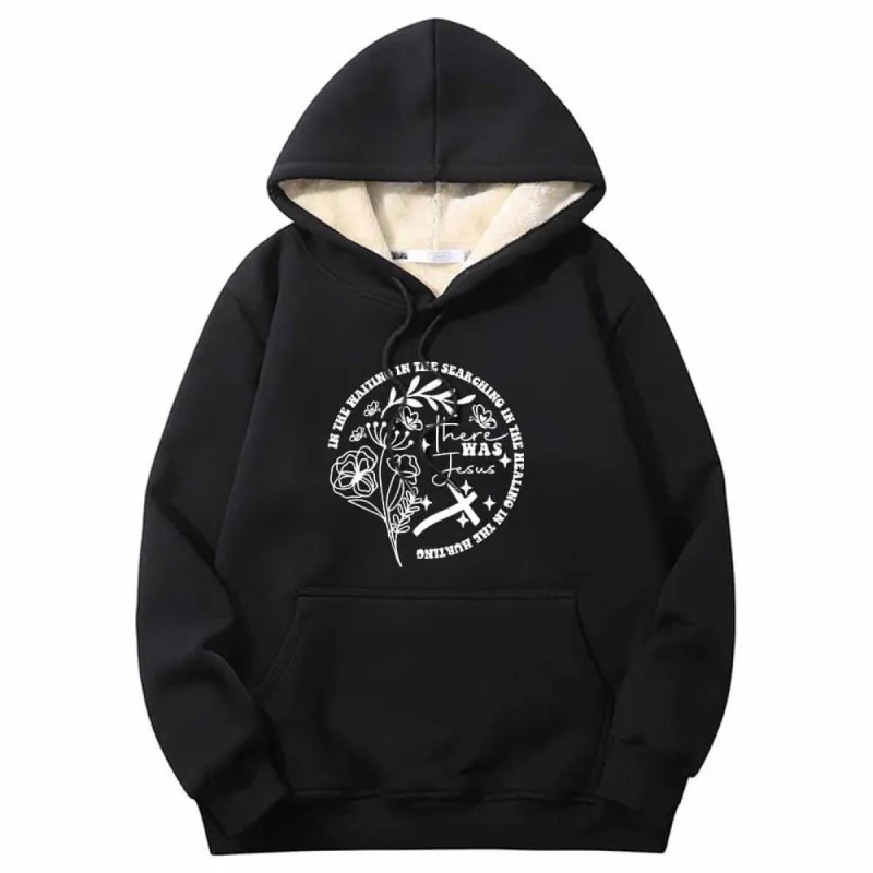 There Was Jesus Flowers Cross Crew Collar Fleece Hoodie sold by GTHIC