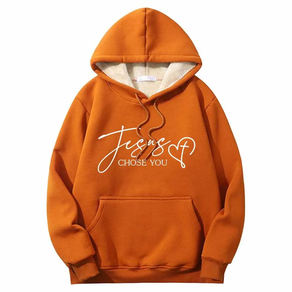 Jesus Chose You Christian Crew Collar Fleece Sherpa Hoodie sold by GTHIC product image thumbnail 3